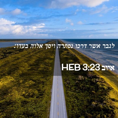 Picture 02 - איוב 3:23 HEB - לגבר אשר דרכו נסתרה ויסך - Bible Verse Picture