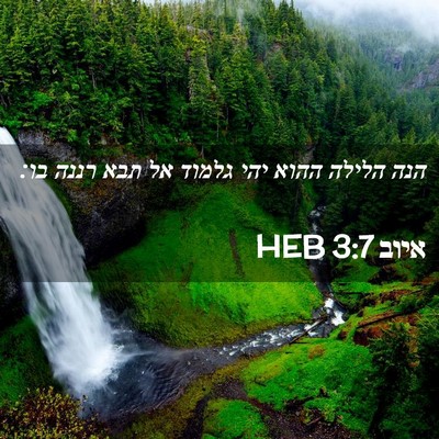 Picture 02 - איוב 3:7 HEB - הנה הלילה ההוא יהי גלמוד אל - Bible Verse Picture