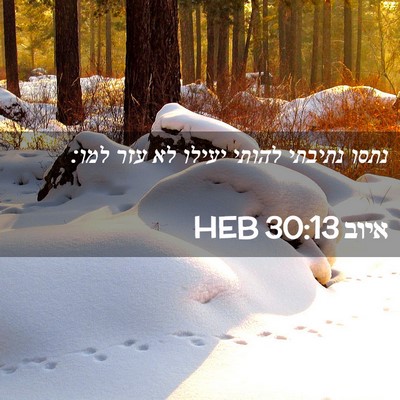 Picture 02 - איוב 30:13 HEB - נתסו נתיבתי להותי יעילו לא - Bible Verse Picture