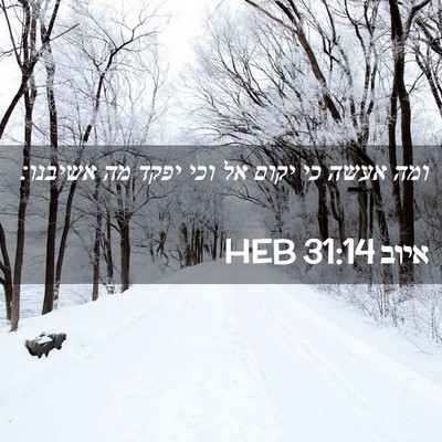 Picture 02 - איוב 31:14 HEB - ומה אעשה כי יקום אל וכי - Bible Verse Picture