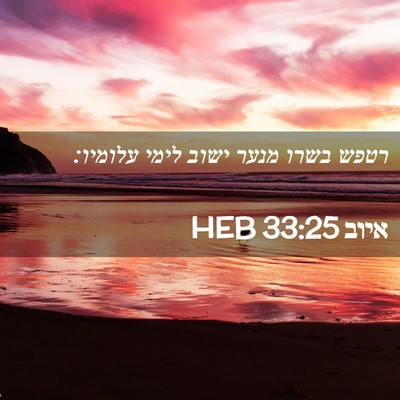 Picture 02 - איוב 33:25 HEB - רטפש בשרו מנער ישוב לימי - Bible Verse Picture