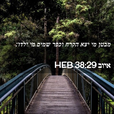 Picture 02 - איוב 38:29 HEB - מבטן מי יצא הקרח וכפר שמים - Bible Verse Picture