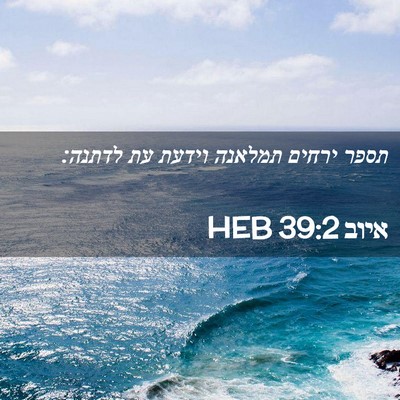 Picture 02 - איוב 39:2 HEB - תספר ירחים תמלאנה וידעת עת - Bible Verse Picture