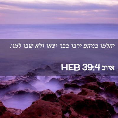 Picture 02 - איוב 39:4 HEB - יחלמו בניהם ירבו בבר יצאו - Bible Verse Picture