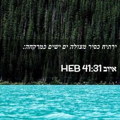 Picture 02 - איוב 41:31 HEB - ירתיח כסיר מצולה ים ישים - Bible Verse Picture