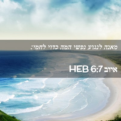 Picture 02 - איוב 6:7 HEB - מאנה לנגוע נפשי המה כדוי - Bible Verse Picture