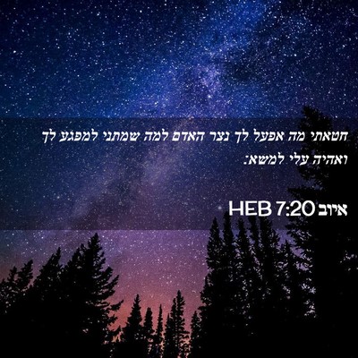 Picture 02 - איוב 7:20 HEB - חטאתי מה אפעל לך נצר האדם - Bible Verse Picture