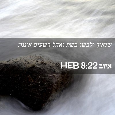 Picture 02 - איוב 8:22 HEB - שנאיך ילבשו בשת ואהל רשעים - Bible Verse Picture