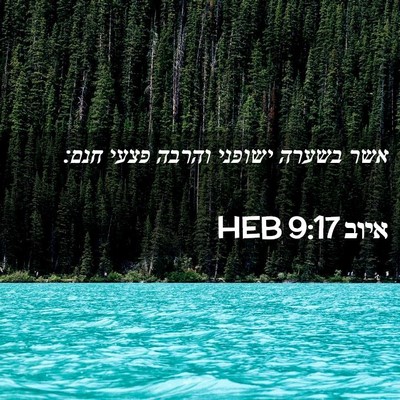 Picture 02 - איוב 9:17 HEB - אשר בשערה ישופני והרבה - Bible Verse Picture