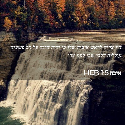 Picture 02 - איכה 1:5 HEB - היו צריה לראש איביה שלו כי - Bible Verse Picture