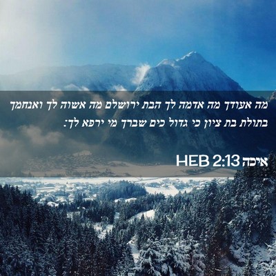 Picture 02 - איכה 2:13 HEB - מה אעודך מה אדמה לך הבת - Bible Verse Picture