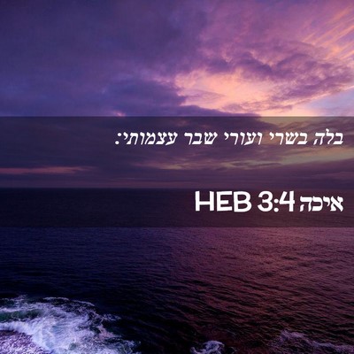 Picture 02 - איכה 3:4 HEB - בלה בשרי ועורי שבר - Bible Verse Picture