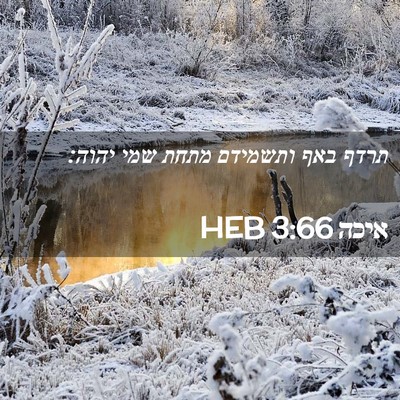 Picture 02 - איכה 3:66 HEB - תרדף באף ותשמידם מתחת שמי - Bible Verse Picture