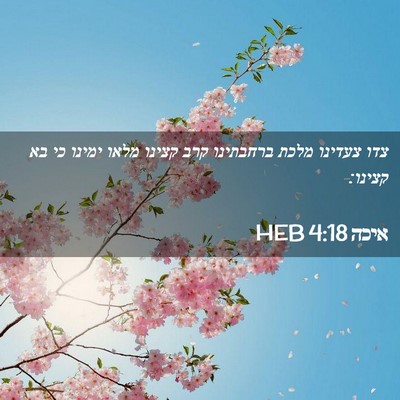 Picture 02 - איכה 4:18 HEB - צדו צעדינו מלכת ברחבתינו - Bible Verse Picture