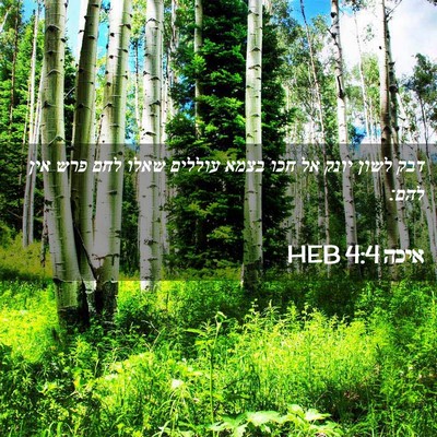 Picture 02 - איכה 4:4 HEB - דבק לשון יונק אל חכו בצמא - Bible Verse Picture