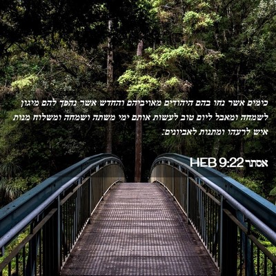 Picture 02 - אסתר 9:22 HEB - כימים אשר נחו בהם היהודים - Bible Verse Picture