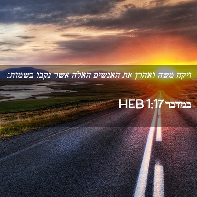 Picture 02 - במדבר 1:17 HEB - ויקח משה ואהרן את האנשים - Bible Verse Picture