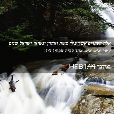 Picture 02 - במדבר 1:44 HEB - אלה הפקדים אשר פקד משה - Bible Verse Picture