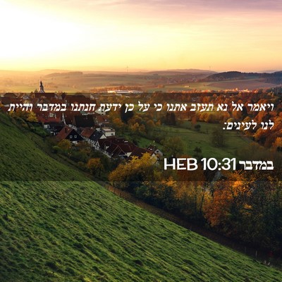 Picture 02 - במדבר 10:31 HEB - ויאמר אל נא תעזב אתנו כי על - Bible Verse Picture
