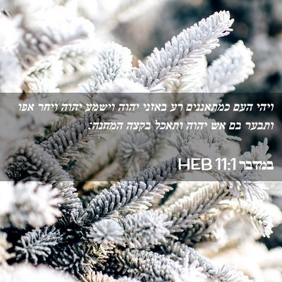 Picture 02 - במדבר 11:1 HEB - ויהי העם כמתאננים רע באזני - Bible Verse Picture