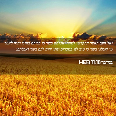 Picture 02 - במדבר 11:18 HEB - ואל העם תאמר התקדשו למחר - Bible Verse Picture