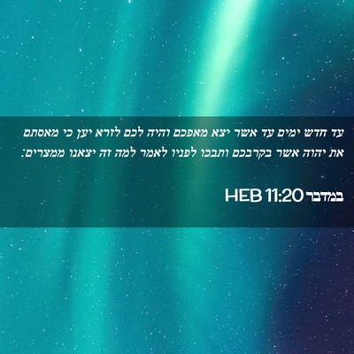 Picture 02 - במדבר 11:20 HEB - עד חדש ימים עד אשר יצא - Bible Verse Picture