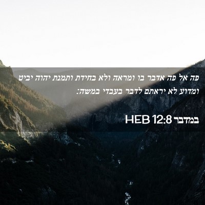 Picture 02 - במדבר 12:8 HEB - פה אל פה אדבר בו ומראה ולא - Bible Verse Picture