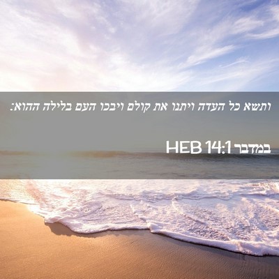 Picture 02 - במדבר 14:1 HEB - ותשא כל העדה ויתנו את קולם - Bible Verse Picture