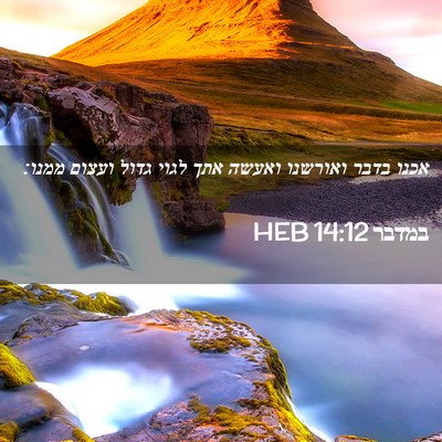 Picture 02 - במדבר 14:12 HEB - אכנו בדבר ואורשנו ואעשה - Bible Verse Picture