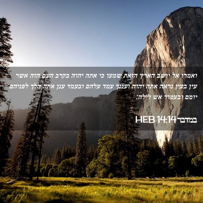 Picture 02 - במדבר 14:14 HEB - ואמרו אל יושב הארץ הזאת - Bible Verse Picture