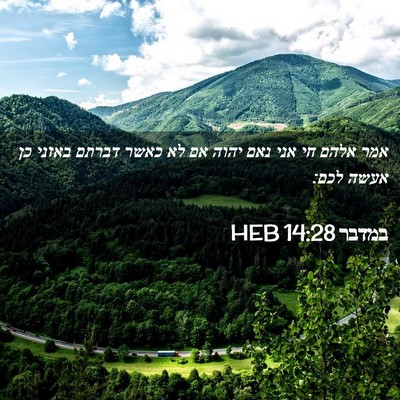 Picture 02 - במדבר 14:28 HEB - אמר אלהם חי אני נאם יהוה אם - Bible Verse Picture