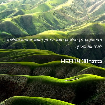 Picture 02 - במדבר 14:38 HEB - ויהושע בן נון וכלב בן יפנה - Bible Verse Picture