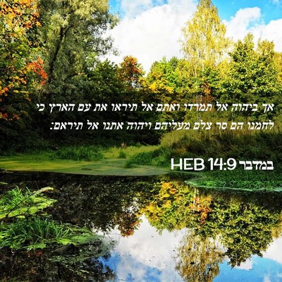 Picture 02 - במדבר 14:9 HEB - אך ביהוה אל תמרדו ואתם אל - Bible Verse Picture