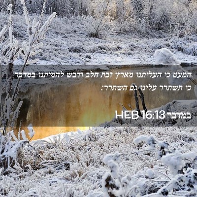 Picture 02 - במדבר 16:13 HEB - המעט כי העליתנו מארץ זבת - Bible Verse Picture