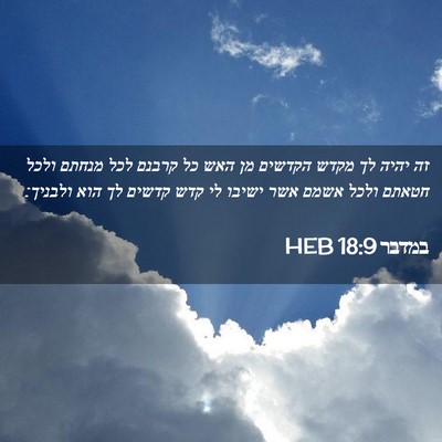 Picture 02 - במדבר 18:9 HEB - זה יהיה לך מקדש הקדשים מן - Bible Verse Picture