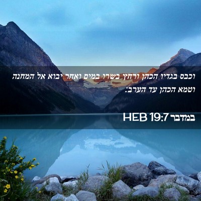Picture 02 - במדבר 19:7 HEB - וכבס בגדיו הכהן ורחץ בשרו - Bible Verse Picture