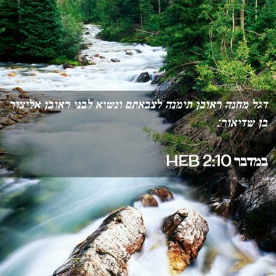 Picture 02 - במדבר 2:10 HEB - דגל מחנה ראובן תימנה - Bible Verse Picture