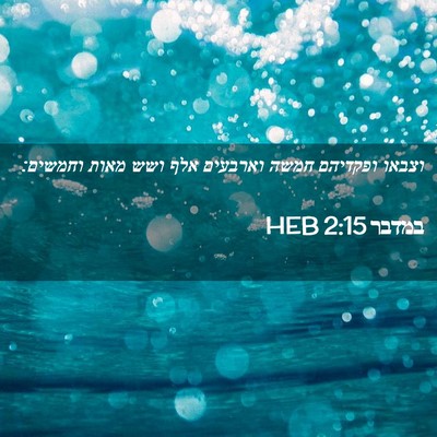 Picture 02 - במדבר 2:15 HEB - וצבאו ופקדיהם חמשה וארבעים - Bible Verse Picture