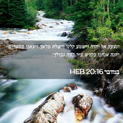 Picture 02 - במדבר 20:16 HEB - ונצעק אל יהוה וישמע קלנו - Bible Verse Picture