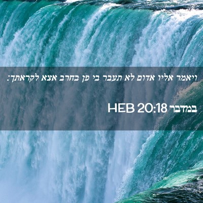 Picture 02 - במדבר 20:18 HEB - ויאמר אליו אדום לא תעבר בי - Bible Verse Picture