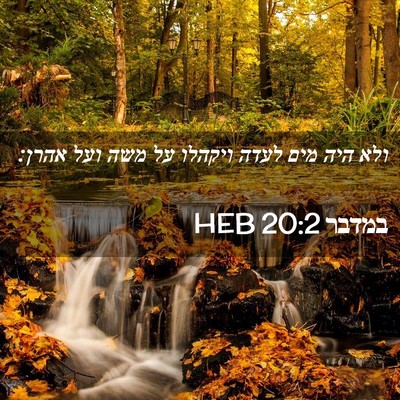 Picture 02 - במדבר 20:2 HEB - ולא היה מים לעדה ויקהלו על - Bible Verse Picture