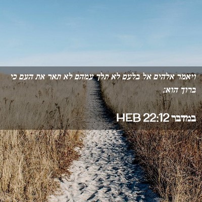 Picture 02 - במדבר 22:12 HEB - ויאמר אלהים אל בלעם לא תלך - Bible Verse Picture