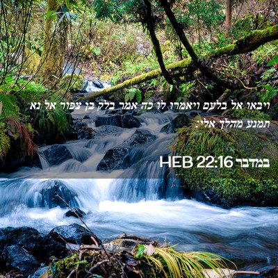 Picture 02 - במדבר 22:16 HEB - ויבאו אל בלעם ויאמרו לו כה - Bible Verse Picture