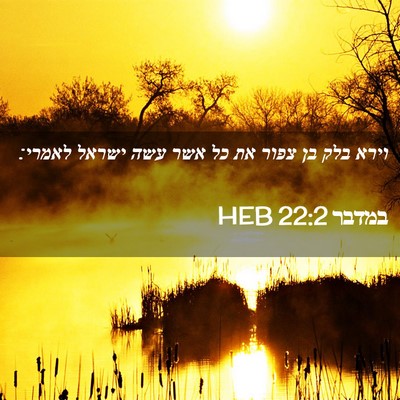 Picture 02 - במדבר 22:2 HEB - וירא בלק בן צפור את כל אשר - Bible Verse Picture