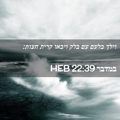 Picture 02 - במדבר 22:39 HEB - וילך בלעם עם בלק ויבאו קרית - Bible Verse Picture