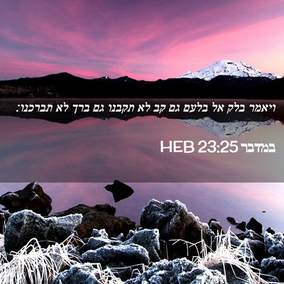 Picture 02 - במדבר 23:25 HEB - ויאמר בלק אל בלעם גם קב לא - Bible Verse Picture