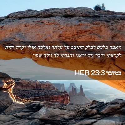 Picture 02 - במדבר 23:3 HEB - ויאמר בלעם לבלק התיצב על - Bible Verse Picture