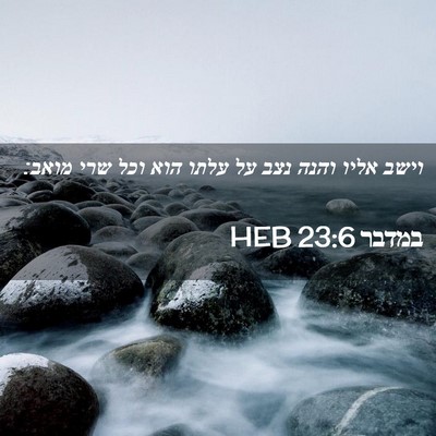 Picture 02 - במדבר 23:6 HEB - וישב אליו והנה נצב על עלתו - Bible Verse Picture