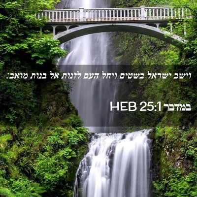 Picture 02 - במדבר 25:1 HEB - וישב ישראל בשטים ויחל העם - Bible Verse Picture