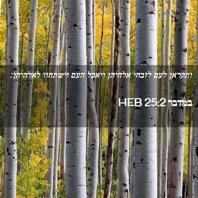 Picture 02 - במדבר 25:2 HEB - ותקראן לעם לזבחי אלהיהן - Bible Verse Picture